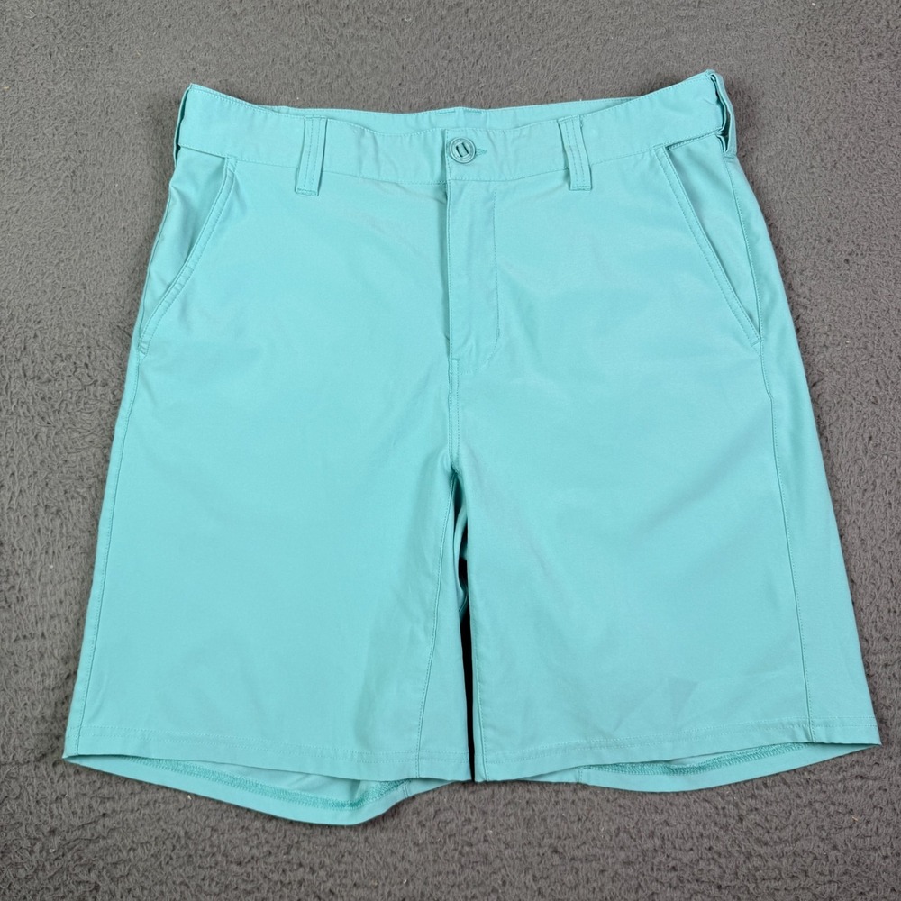 Huk Pursuit 8.5" Shorts Mens M Blue Stretch Performance Fishing 30+ UPF Unlined